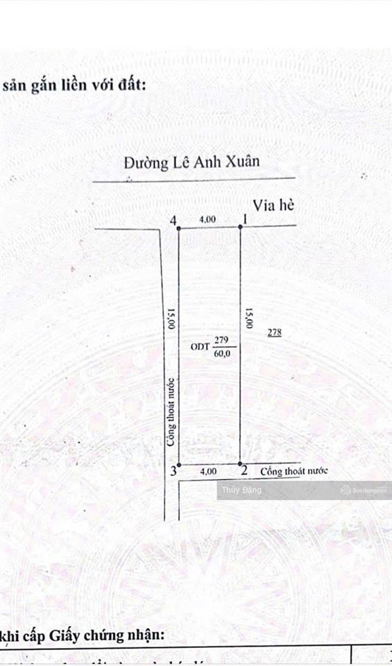 Chủ cần bán lô đất đường lê anh xuân  đoạn gần chợ kinh doanh sầm uất