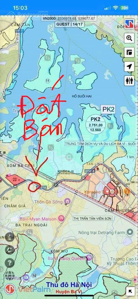 Bán đất diện tích lớn 875,5m² tại ba trại, xã ba vì, hà nội. có 200m thổ cư