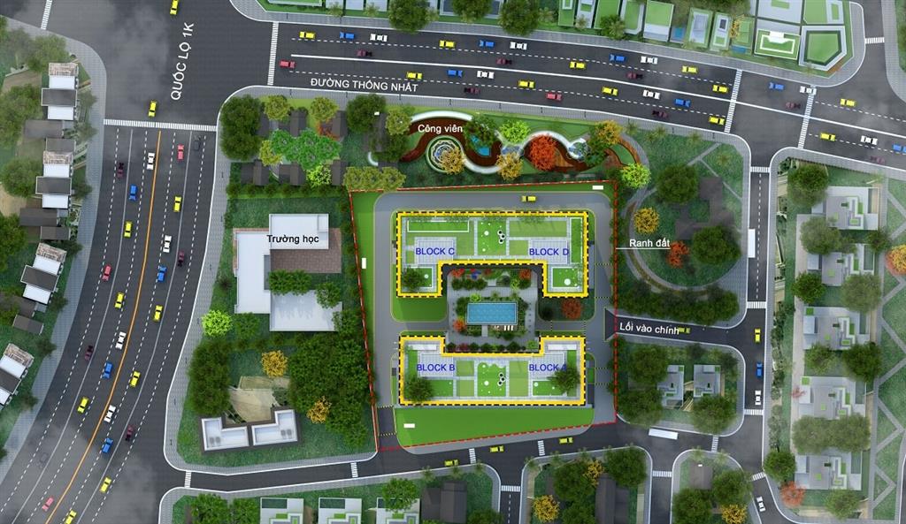 Bán nhanh chung cư bcons plaza 2pn 2wc đã có sổgần làng đại học