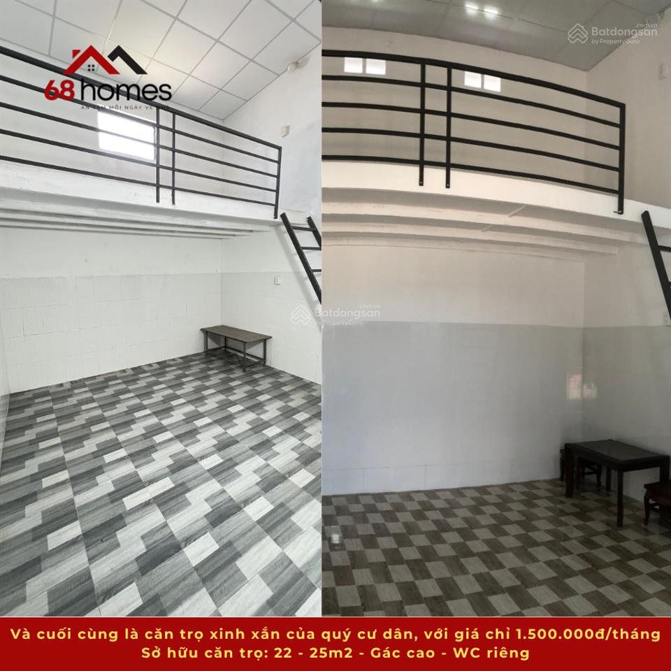 Nhà trọ long điền  giá chỉ 1.5tr  25m2  gác cao  toilet riêng. khuôn viên phủ cây xanh 3000m
