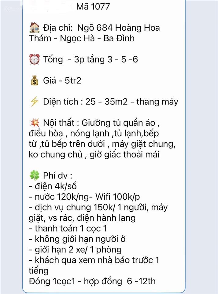 Địa chỉ ngõ 684 hoàng hoa thám  ngọc hà  ba đình
