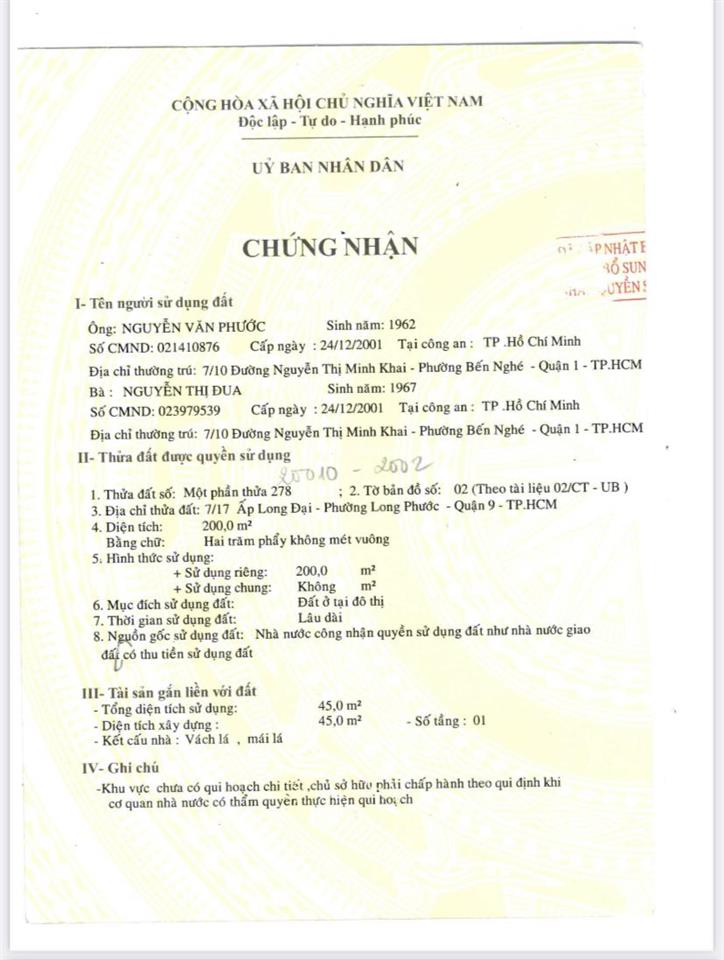 Bán đất đối diện vinhome q9, ngay cầu long đại đường long phước vào 60m, 9,5tr/m2, 8000m2, 200m2 tc