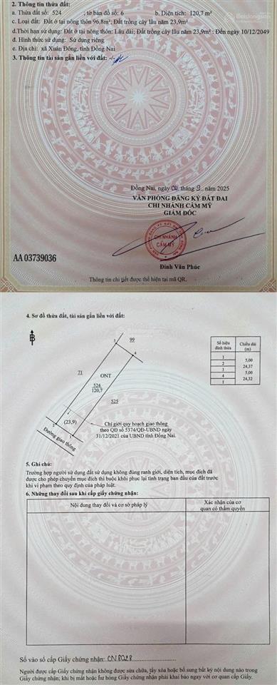 Đất nền khu bàn cờ cách dt765 4km xuân đông , đồng nai, sổ hồng riêng giá chỉ 510 triệu