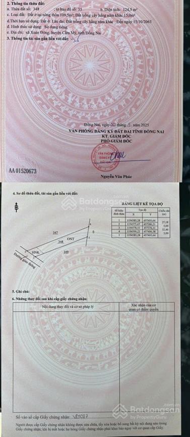 Bán đất tại đường 765, xã xuân đông, huyện cẩm mỹ, đồng nai, 340 triệu, 102.6 m2