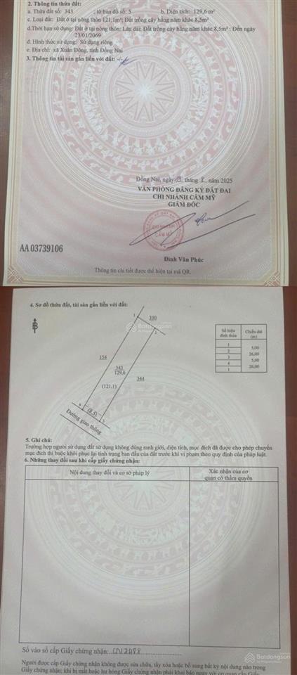 Bán đất nền đẹp tại đường 765, xã xuân đông, cẩm mỹ, đồng nai, 410 triệu, 129.6 m2