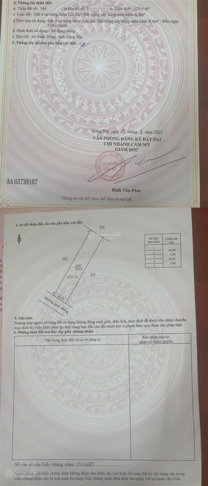 Bán đất nền đẹp tại đường 765, xã xuân đông, cẩm mỹ, đồng nai, 410 triệu, 129.6 m2