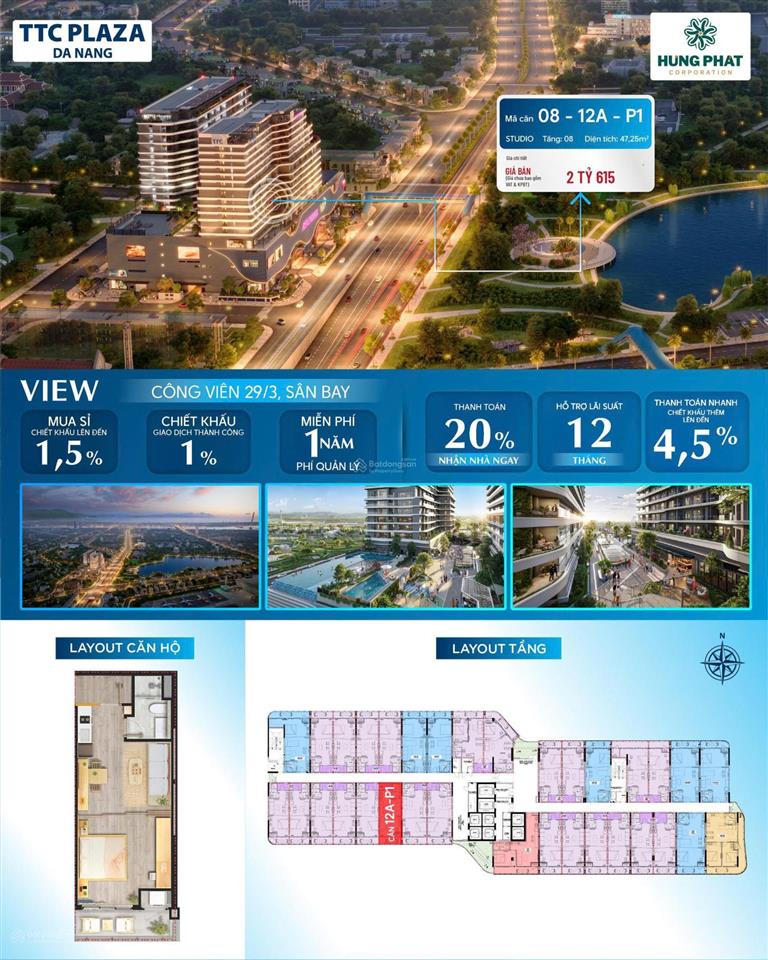 Ttc plaza đà nẵng căn hộ ngay trên aeon mall, trung tâm tp, cho thuê từ 15  20 triệu/tháng