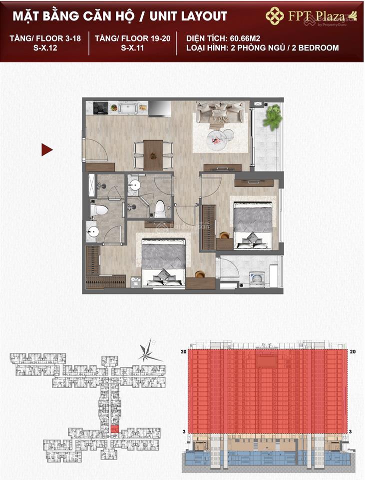 Tôi chính chủ cần bán căn 2 phòng ngủ fpt plaza 4 ban công hướng đông  view biển tân trà