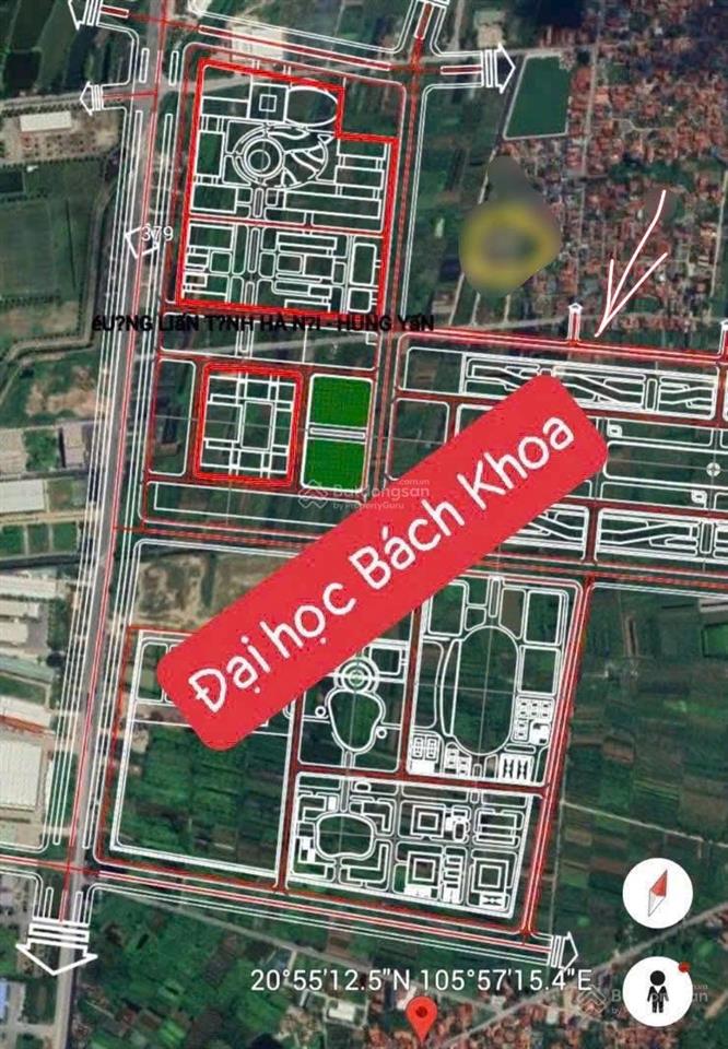 Bán 121m² đất đấu giá trước mặt tiền đất là cổng phụ đại học bách khoa tại văn giang  hưng yên