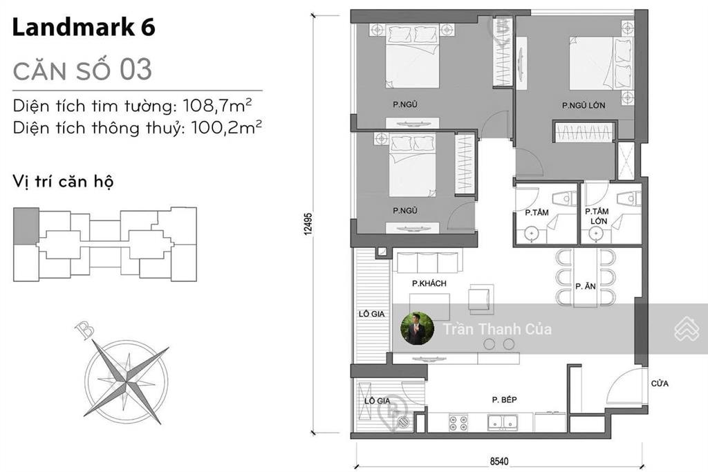 Cho thuê 3pn landmark 6, view thoáng, full nội thất, giá chỉ 40 triệu /tháng