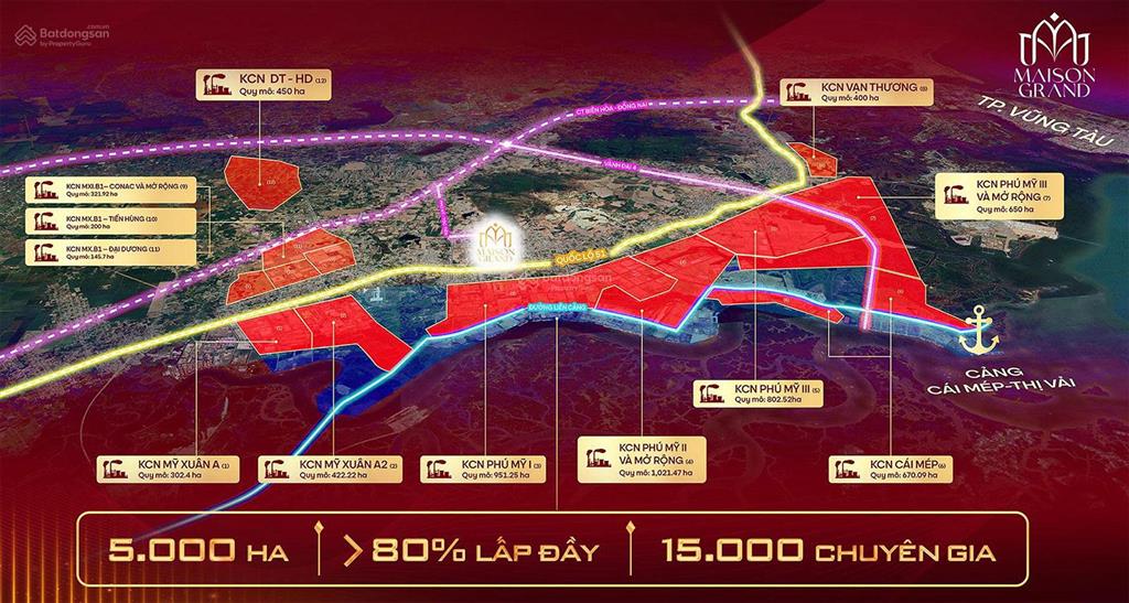 Giá 2.2 tỷ căn hộ 2pn maison grand phú mỹ cái mép thị vải  tt 50% nhận nhà quý 2/2026 cho thuê