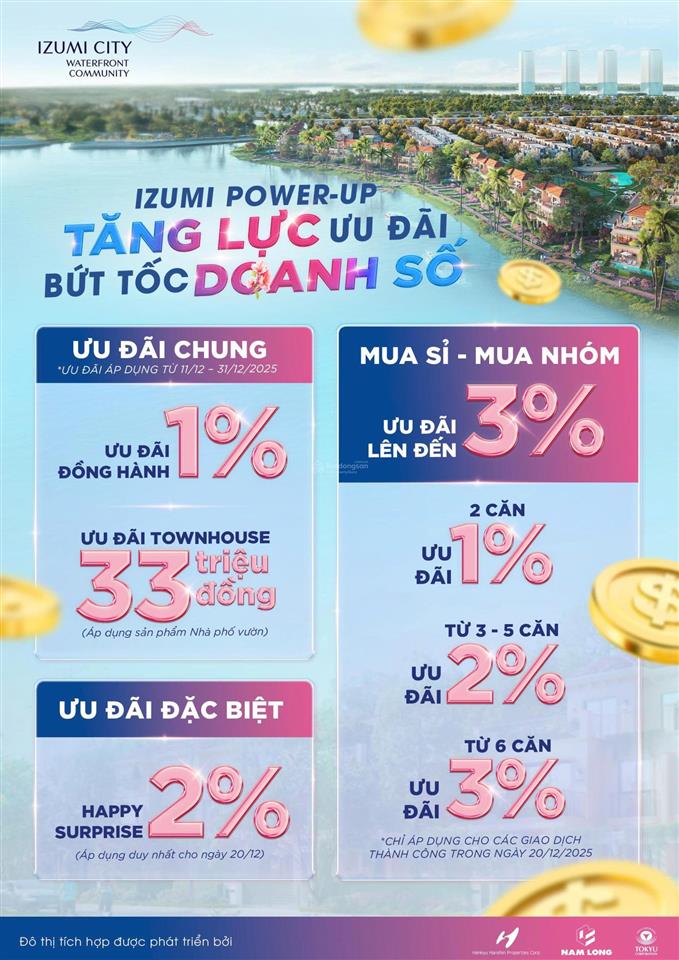 Izumi city view sông đồng nai đón sóng giá 7.9tỷ ký hđmb với 10%, tt giãn 36th