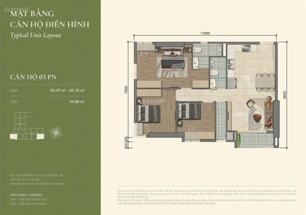 Căn hộ 3pn/94m2 legacy 66 tân thành  tại trung tâm chợ lớn quận 5, giá 10.664 tỷ, nhận nhà q2/2027