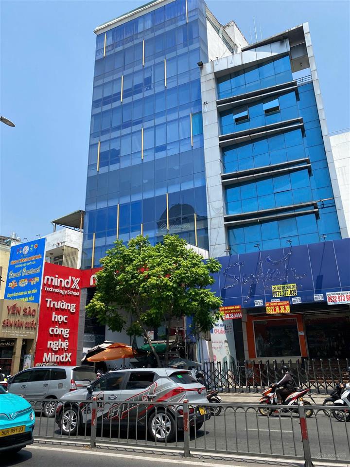 Tòa nhà building mặt tiền nơ trang long, p7, bình thạnh, dt 9x40m, hầm +8 tầng, giá thuê 230tr/th