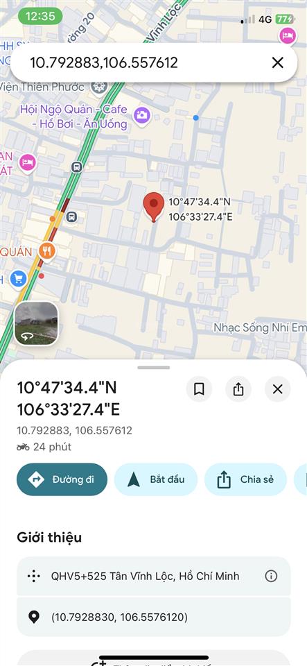 Bán đất vĩnh lộc b | bình chánh | 5x20m | 3,3 tỷ