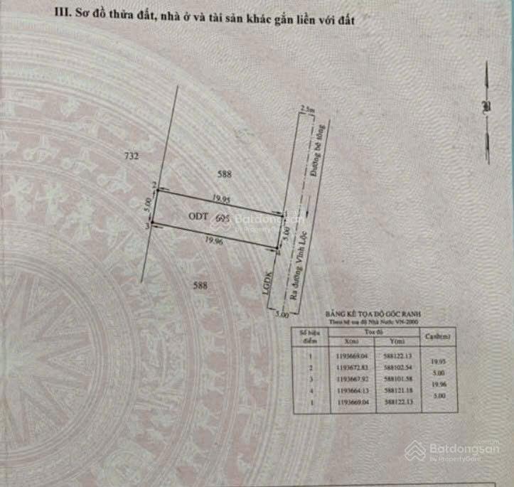 Bán đất vĩnh lộc b | bình chánh | 5x20m | 3,3 tỷ