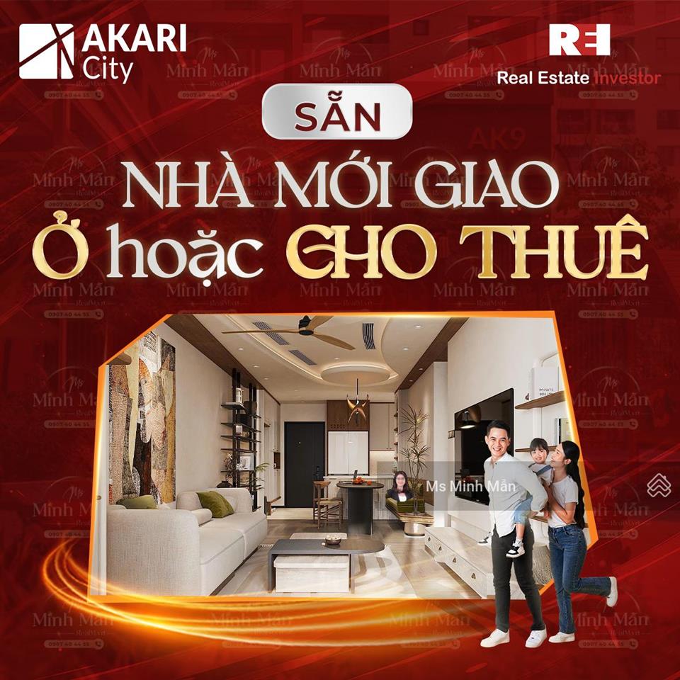 Bán căn hộ akari city, 61m2 full nội thất, sổ hồng sẵn sang tên ngay, khai thác cho thuê 12tr/tháng