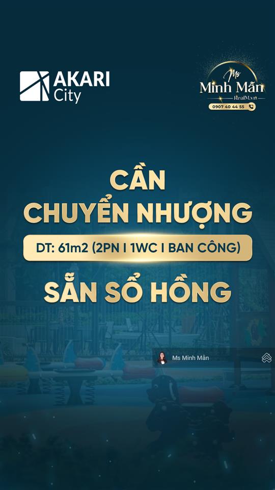 Nhận nhà ở ngay với căn hộ akari city võ văn kiệt, 61m2 đã có sổ hồng, chuẩn pháp lý, vay nh 80%