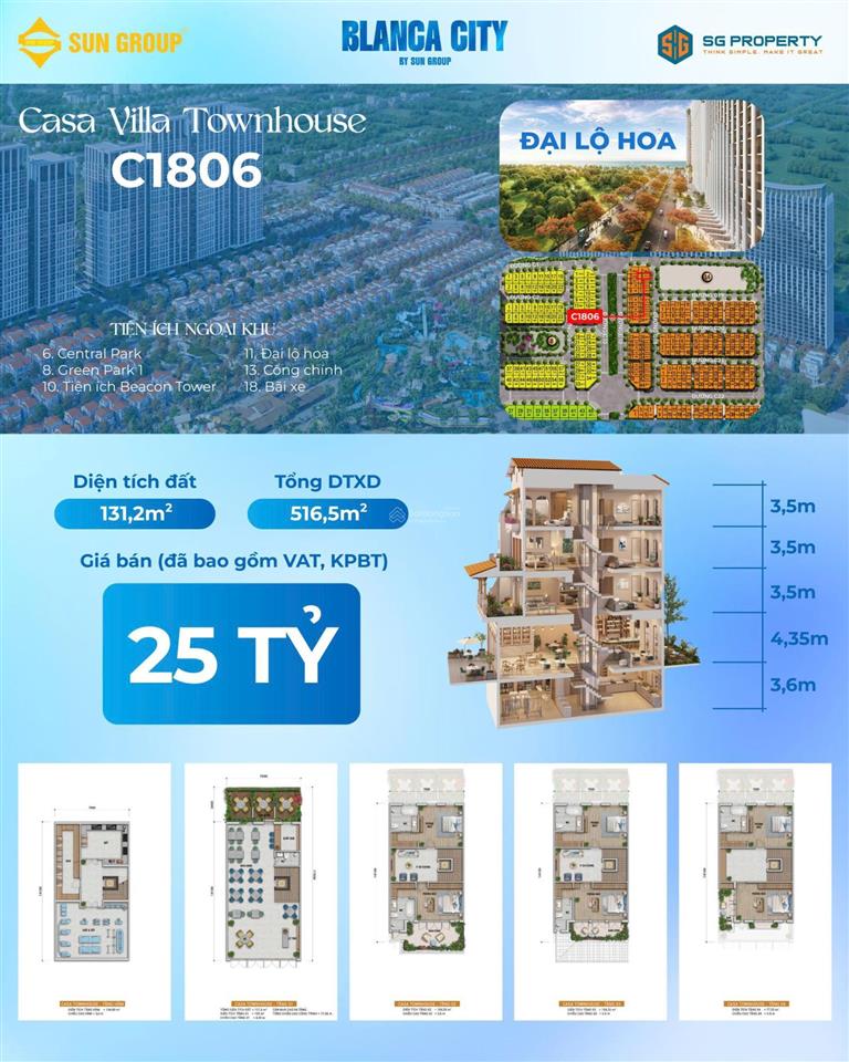 Ưu đãi giá tốt duy nhất 1 căn chỉ 25 tỷ mua trực tiếp từ cđt dự án blanca city