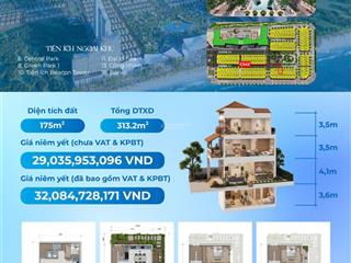 Bán biệt thự blanca city, 32,084 tỷ, 175m2, 3pn + 3wc, 4 tầng, vũng tàu