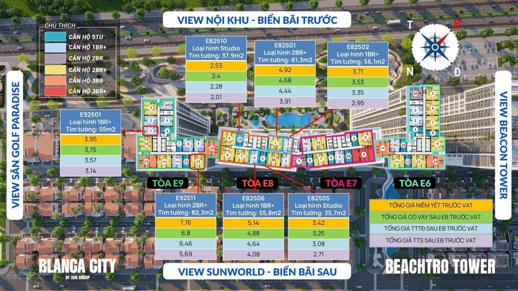 Căn hộ studio beachtro tower sở hữu lâu dài cuối cùng tại blanca city 37,9m2 giá 2,01 tỷ