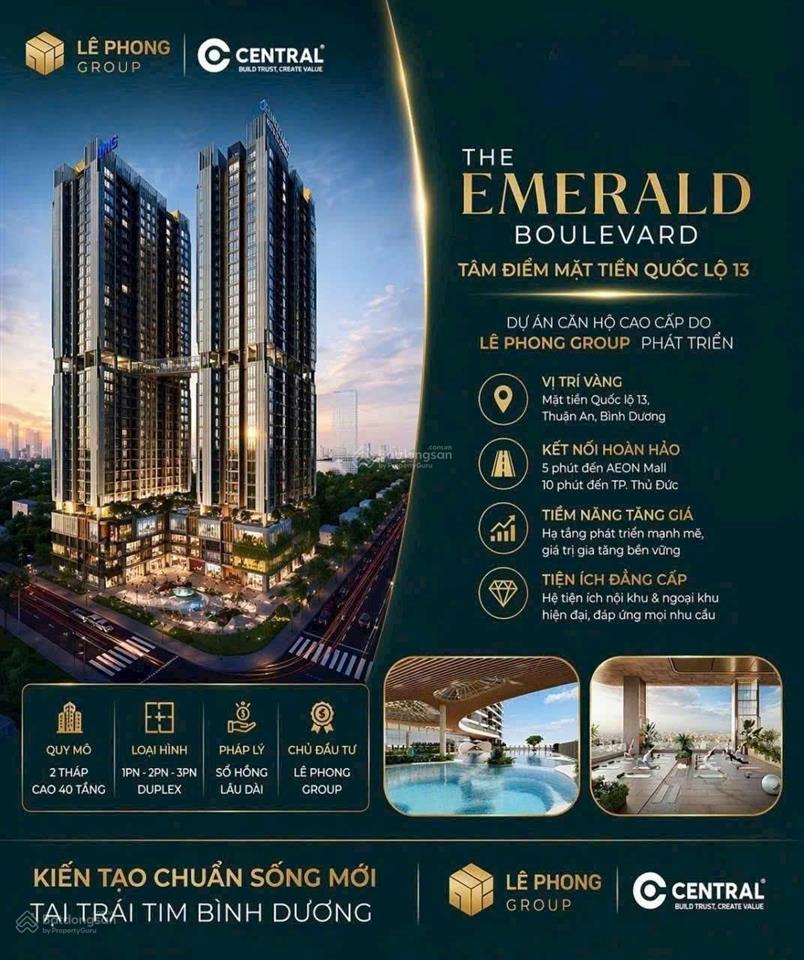 Căn hộ emerald boulevard 45m2, mặt tiền đại lộ 80m, giá chỉ 2,8 tỉ x, đầu tư/ mua ở đều tốt