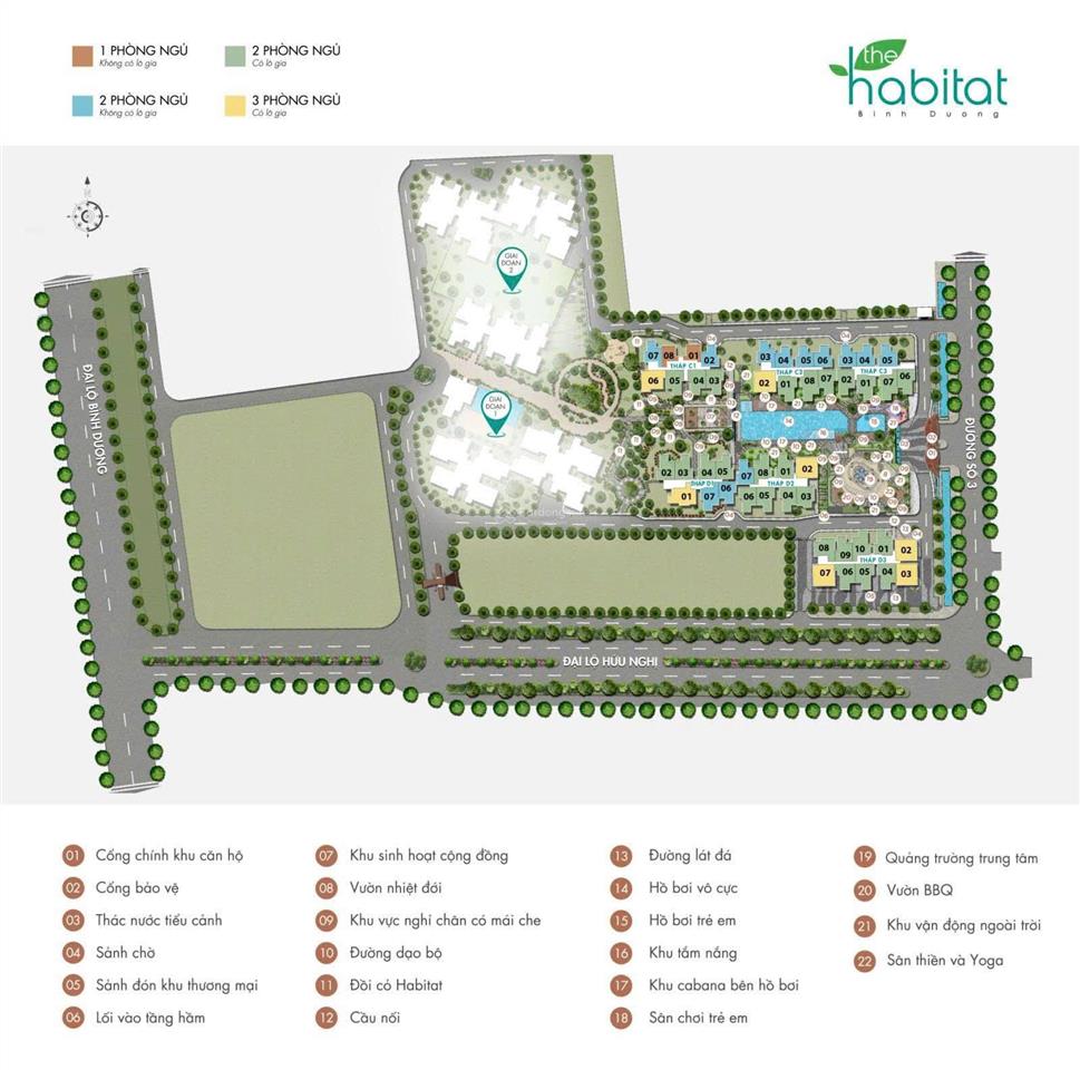 Bán căn hộ 2pn, 2wc dt 79m2 tại the habitat bình dương giá cđt từ 3ty350 full  tặng 1 năm pql