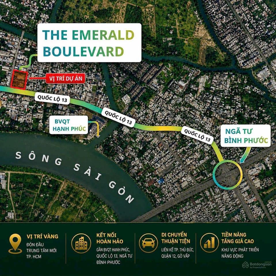 The emerald boulevard cao cấp nhất ql13, giáp ranh saigon, giá siêu hời 3,6 tỷ dt 59m2