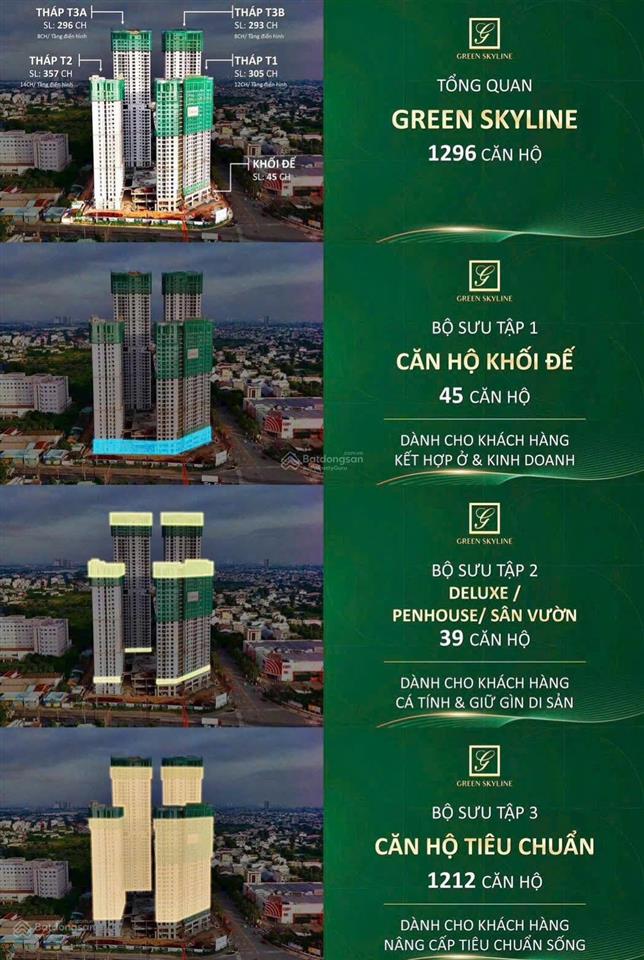 Green skyline mở bán rổ căn đẹp cđt, hỗ trợ 0% ls 24 tháng, booking sớm nhận ưu đãi ck 15% + 100tr
