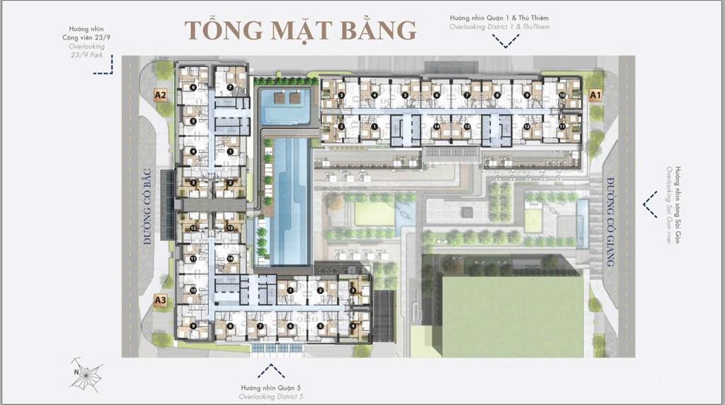 Cần bán căn hộ the grand manhattan quận 1, 2 phòng ngủ diện tích 68m2 giá 13,8 tỷ.  0909 772 ***