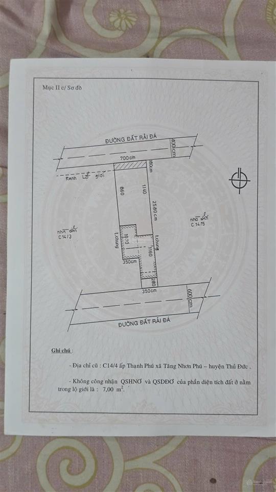 Mt đường c14 ra lê văn việt, quận 9 gần trường gtvt 7x22m tiện xây căn hộ dịch vụ