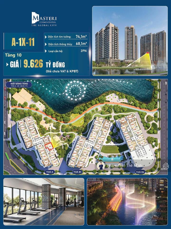 Suất 2pn masteri cosmo central giá tt nhanh 8,946 tỷ đón đầu trường quốc tế kings college school