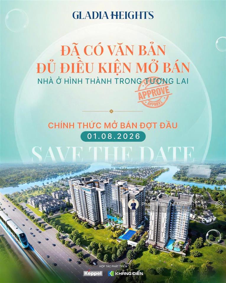 Sở hữu căn hộ gladia heights an toàn pháp lý mang thương hiệu bởi keppel và khang điền