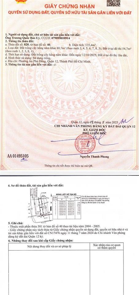 Đất đẹp và hiếm 4.5m x 30, đường 10m, cách vườn lài 100m, gần rạch gia phường an phú đông, q12