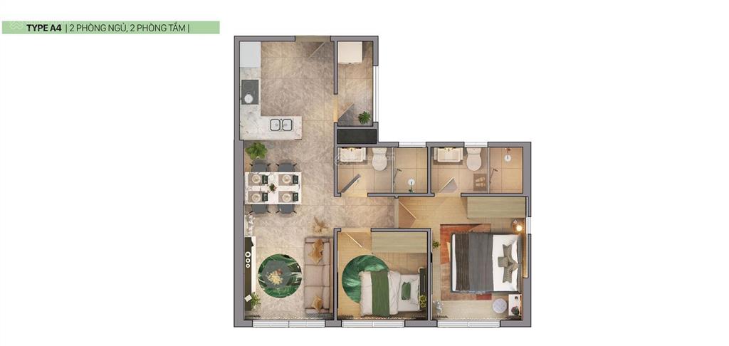 Căn góc tầng trung đẹp, cc citi grand giá 3,29 tỷ, 57m2,2pn,2wc view q1&công viên. giao nhà t12/26
