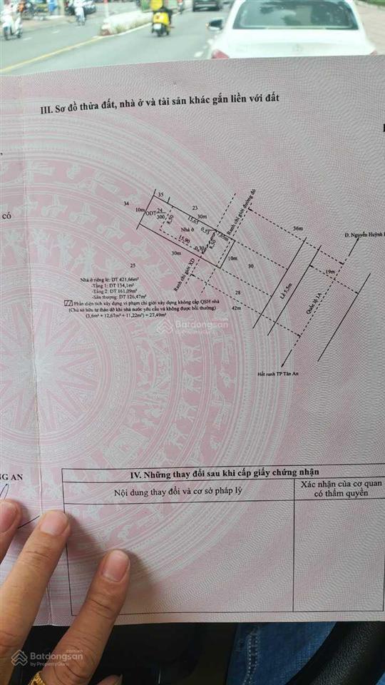 Bán đất thành phố tân an  tỉnh long an, mặt tiền quốc lộ 1a ngay đại học kinh tế long an