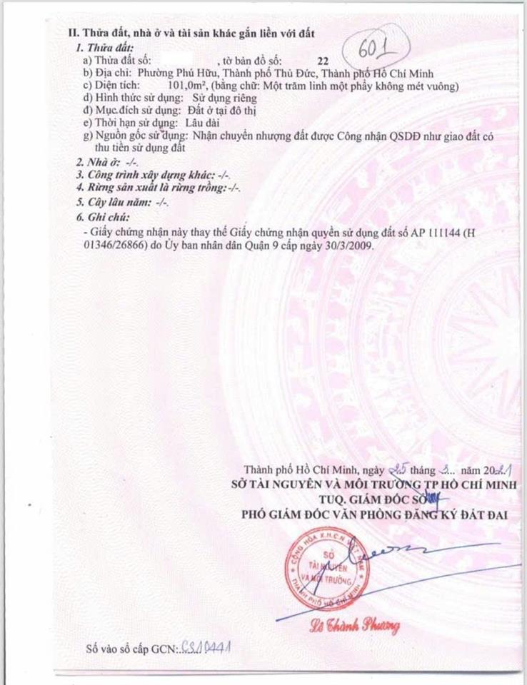 Bán lô đất ngang 6m hẻm ô tô đường 970 nguyễn duy trinh giá 47tr/m2
