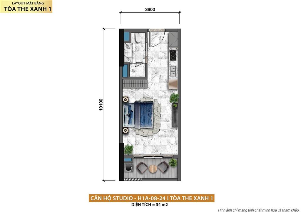 Chính chủ bán căn chung cư xanh 1 view pháo hoa tầng 23, giá 3.2 tỷ