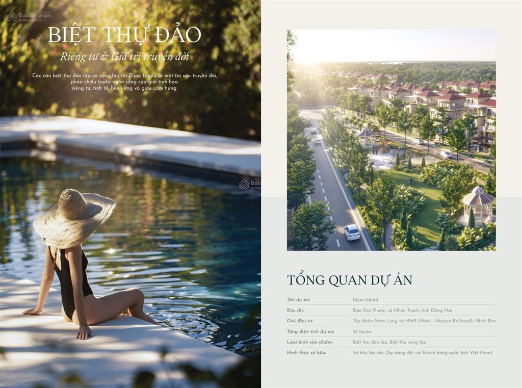 Bán biệt thự song lập elyse island 200m² đảo đại phước  18 tỷ/căn (đã vat)  20% năm 2026