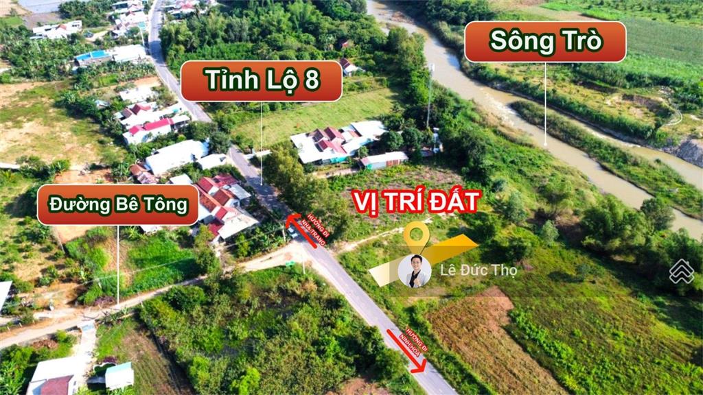 Bán đất full thổ mặt tiền tỉnh lộ 8, view sông, diện tích 175m2 ngang 7m. giá chỉ 1,2 tỷ