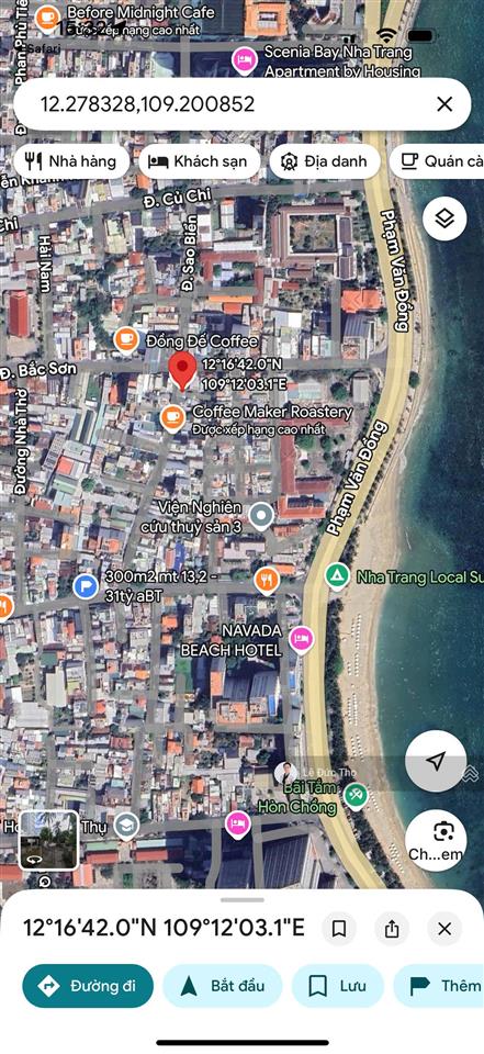 Lô đất 115m2 ngang 14,5m đường sao biển, cách biển hòn chồng chỉ 200m. giá chỉ 12 tỷ