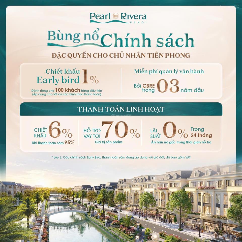 Bán suất ngoại giao giá tốt pearl rivera hà nội