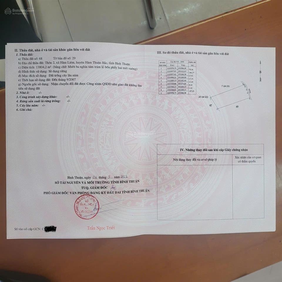 Bán đất nền tại xã hàm liêm, giá ưu đãi 130 nghìn / m2, diện tích 25000 m2