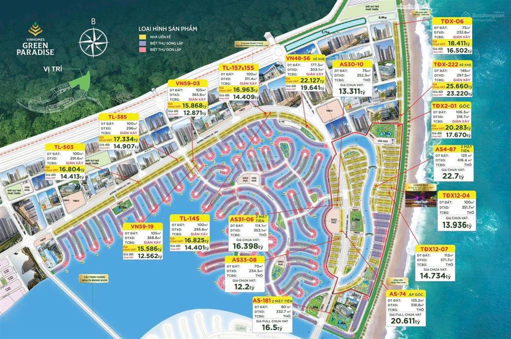 Biệt thự vịnh ngọc 270m2 có bãi tắm sau nhà 30 tỷ. thanh toán 10 tỷ đến khi nhận nhàhtls 0% 4 năm