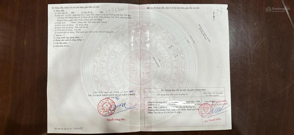 Bán đất mặt tiền đà sơn, gần trường đại học duy tân, thể dục thể thao