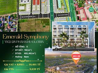 Bán shophouse 2  28, dt 90m2 x 5 tầng, hướng nam. 9 tỷ. đối diện công viên, quảng trường