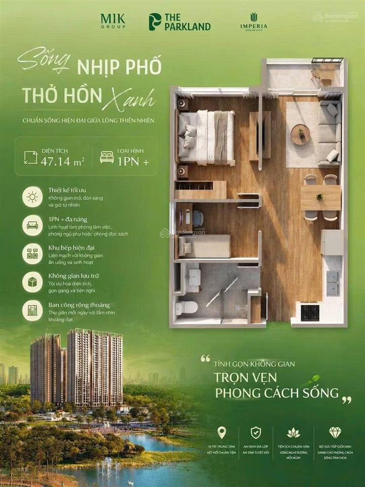 The parkland mik 1pn + đa năng thiết kế thành 2pn nhỏ, view cực đỉnh, full ưu đãi