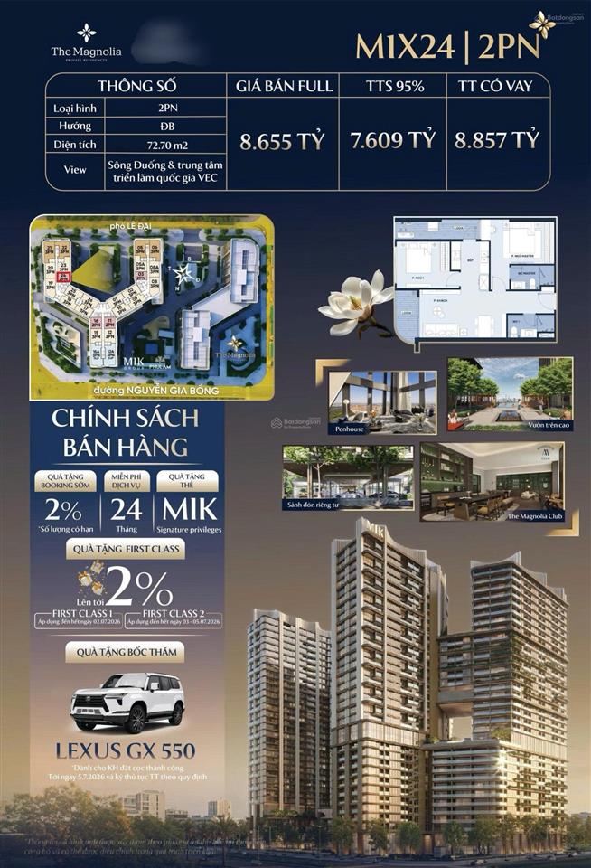 2pn || the magnolia mik || tầng trung || full ưu đãi.  em 0969 792 ***