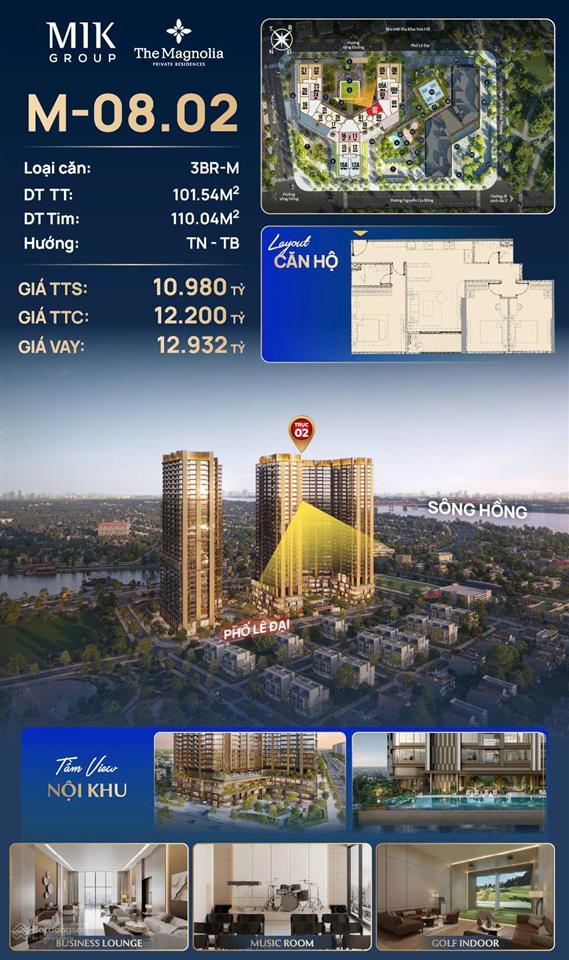 Cập nhật quỹ căn 3pn  view sông  giá tốt  full quà tặng  the magnolia mik