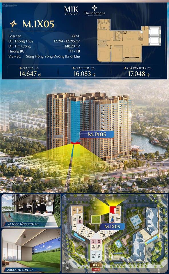 Cập nhật quỹ căn 3pn  view sông  giá tốt  full quà tặng  the magnolia mik